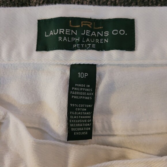 Lauren Ralph Lauren White Straight Leg Jeans Size 10P Petite Classic Denim - Picture 3 of 4